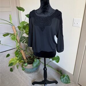 Black Lace Women's Blouse